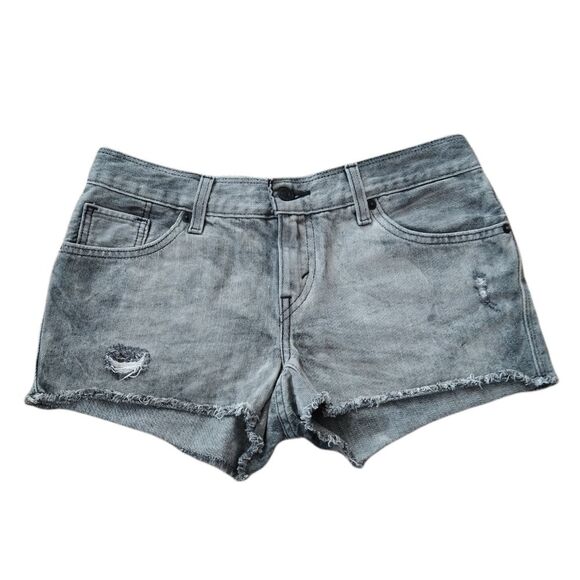Levi's Gray Jean Distressed Shorts - Picture 2 of 6